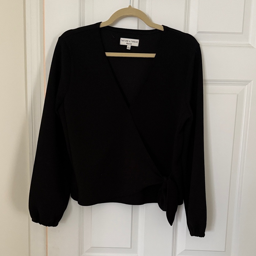 Madewell Texture and Thread Wrap Blouse